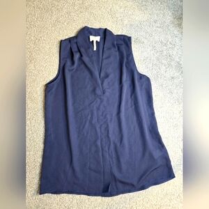 Laundry Sleevless Blouse Navy Silky Office Fall Layering Medium